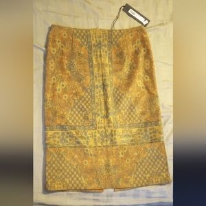 Kobi Halperin Gold and Brown Midi Skirt